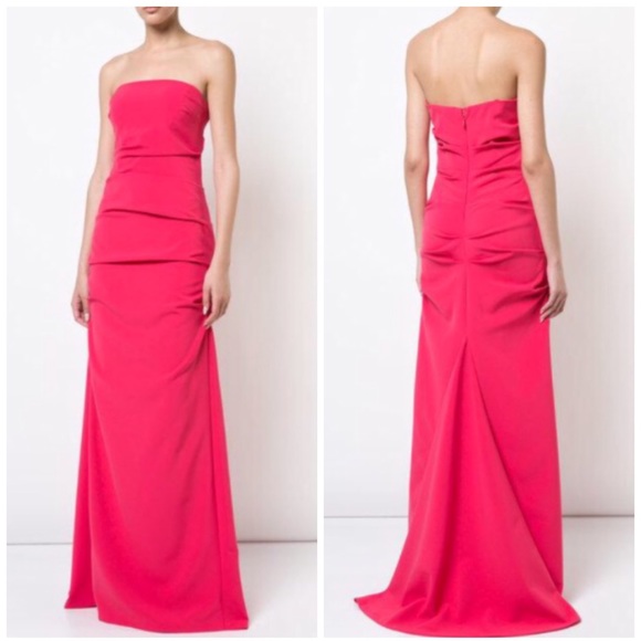 Nicole Miller Dresses & Skirts - Nicole Miller Silk Strapless Gown Watermelon 10